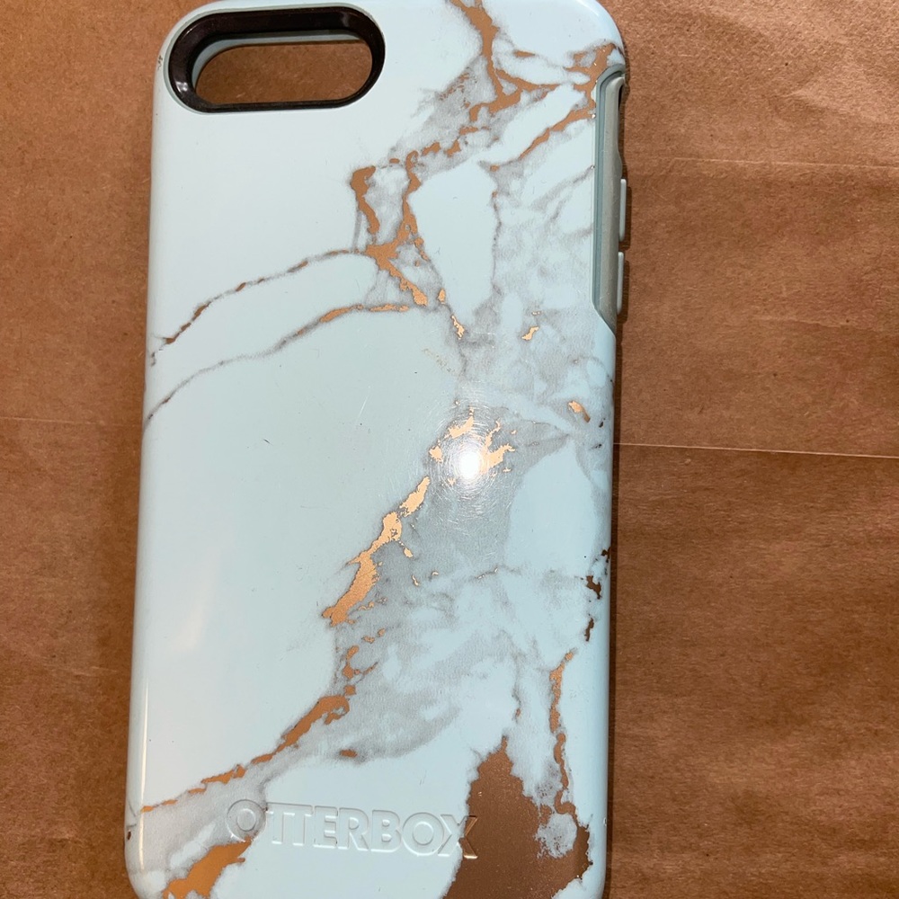 Blue and gold otter box iPhone 8 Plus case